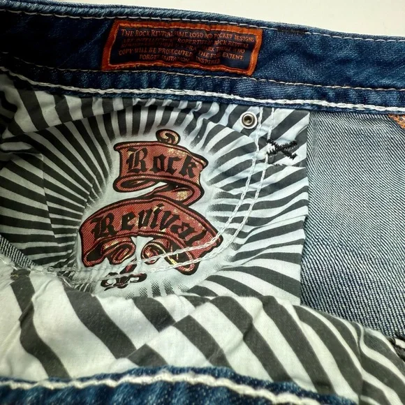 Rock Revival Women's Size 34x24 Embellished “Betty” Easy Crop Jeans - Picture 10 of 15